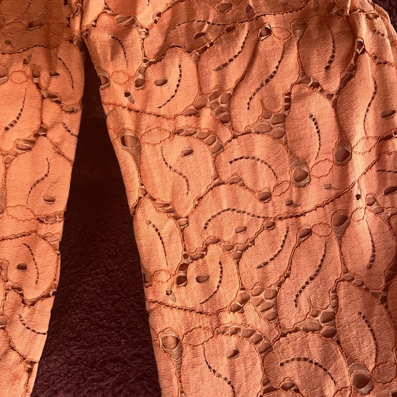 Anthropologie Coral Lace Trousers - Picture 6 of 6